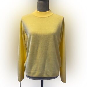 Appleseed’s Petite Yellow Lightweight Mock Neck Sweater, Size PXL